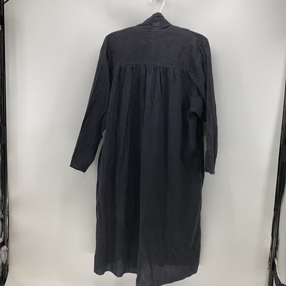 Lagenlook duster charcoal black waterfall kimono western minimalist sz L - Picture 6 of 6